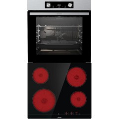 Gorenje BO6737E02X + ECT41SC Φούρνος άνω Πάγκου 77lt με Κεραμικές Εστίες Π59.5εκ. Inox